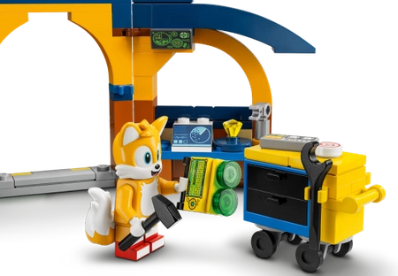 Klocki Lego Sonic the Hedgehog 76991 Tails z warsztatem i samolot Tornado, 376 elementów, oryginalne klocki dla fanów gry i filmu, wiek dziecka 6+