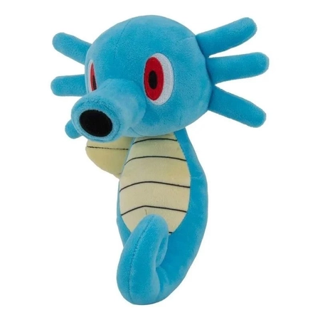 Pokemon, Maskotka pluszowa żółto niebieski Horsea, 20 cm, konik morski, pluszak licencyjny i oryginalny, miły materiał, dla fanów w wieku 2 lata+