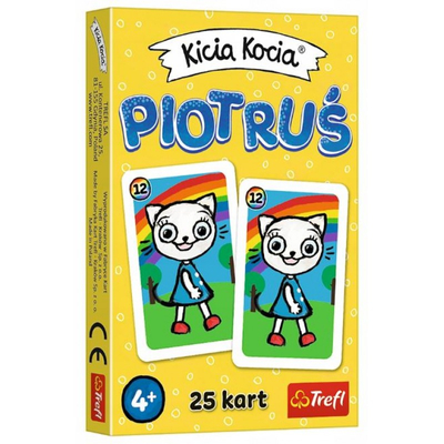 Kicia Kocia, Karty do gry dla dzieci Czarny Piotruś, 25 kart, klasyczna gra dla maluchów, wiek dziecka 4+
