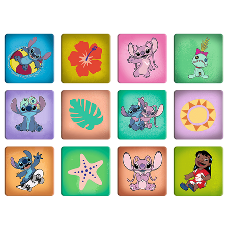 Disney Stitch, Zestaw dla dzieci: 2 x puzzle 30 i 48 el. oraz gra pamięciowa Memory, dla dzieci w wieku 3 lata+