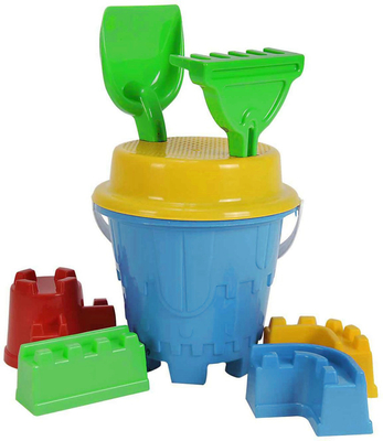 Androni, Zabawki plażowe - foremki - Zamek - zestaw niebieski 26, wyprodukowane we Włoszech, zabawka plażowa i do piaskownicy