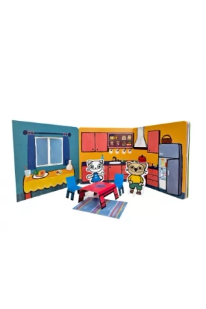 Kicia Kocia Domek Książka Interaktywna – Wyjmowane Figurki i Mebelki Anita Głowińska