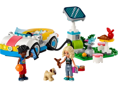 Klocki Lego Friends 42609 Samochód elektryczny i stacja ładująca, 170 elementów, samochód i 2 figurki, wiek dziecka 6+