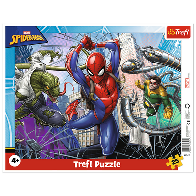 Trefl, Puzzle ramkowe: Spiderman 25 el., dla dzieci w wieku 4+