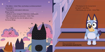 Bluey Książka dla Dzieci – Dobranoc, owocowy nietoperzu. Moja czytanka