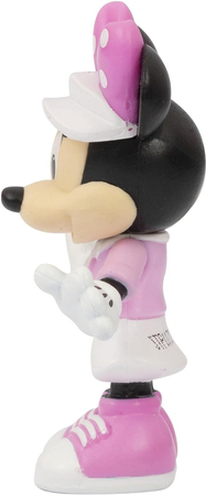 Disney Junior, Myszka Minnie, Figurka Myszki ubranej na sportowo, 7 cm, można poruszać rączkami, oryginalna zabawka, dla dziewczynek w wieku 3 lata+