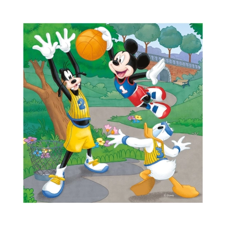 Disney, Myszka Miki, Puzzle 4w1 Sportowcy, 3 x 55 el.