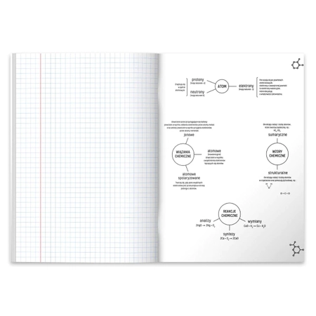 Herlitz, Zeszyt w kratkę do chemii, format A5, 60 kartek, Chemia, gramatura 70g