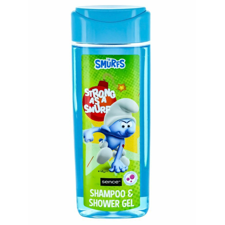 Smerfy, szampon i żel pod prysznic, zapach gumy balonowej, pojemność 210 ml, Strong as a Smurf