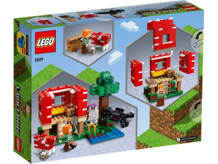 Klocki Lego MINECRAFT 21179 Dom w grzybie, 272 elementy, oryginalne klocki, zestaw dla fanów gry i nie tylko, wiek 8+