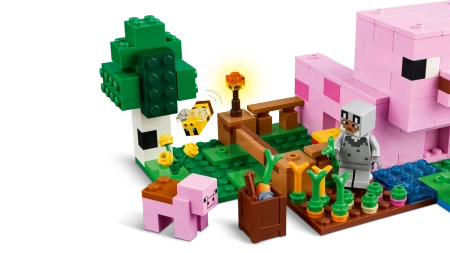 Klocki Lego Minecraft 21268 Dom prosiaczka, 238 elementów w tym figurki, dla fanów gry w wieku 7+