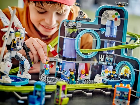 Klocki Lego City 60421 Park Świat Robotów z rollercoasterem, 986 elementów, zabawka dla ośmiolatków, oryginalne klocki