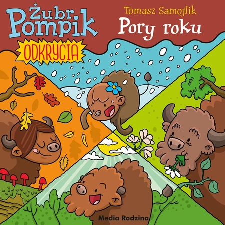 Żubr Pompik – maskotka + książki „Odkrycia” tom 2 i 3 | Edukacyjny zestaw dla dzieci