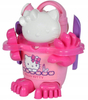 Androni, Włoskie zabawki na plażę - Wiaderko Foremki - Hello Kitty 104, z wysokiej jakości plastiku, bezpieczne dla dzieci, 11 elementów