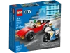 Klocki Lego City 60392 Motocykl policyjny – pościg za samochodem, 59 elementów, kabriolet, motocykl i 2 mini figurki, klocki dla dzieci w wieku 5 lat+