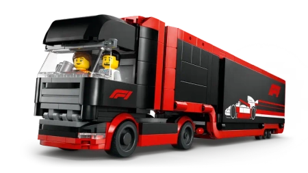 Klocki Lego City 60445 F1® Ciężarówka z bolidami RB20 i AMR24 F1®, 1086 elementów, oryginalne klocki, idealny prezent dla fana motoryzacji