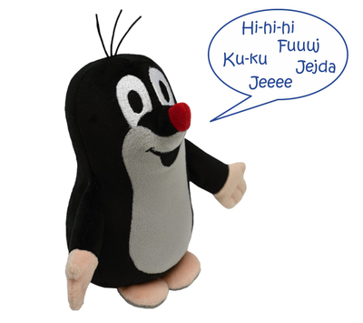 MU Brno, Krecik, mówiąca maskotka pluszowa, 16 cm, miły plusz, dźwięki znane z bajki, oryginalny pluszak na licencji, wymienne baterie, wiek dziecka 1+