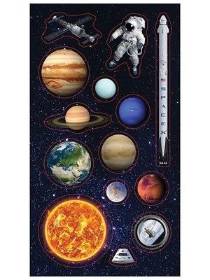 Kosmos, Naklejki dla dzieci, planety, 14 nalepek w zestawie