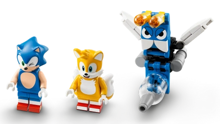 Klocki Lego Sonic the Hedgehog 76991 Tails z warsztatem i samolot Tornado, 376 elementów, oryginalne klocki dla fanów gry i filmu, wiek dziecka 6+