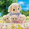 Sylvanian Families, Rodzina Królików Flora, rodzice z trojaczkami, 5 figurek i akcesoria