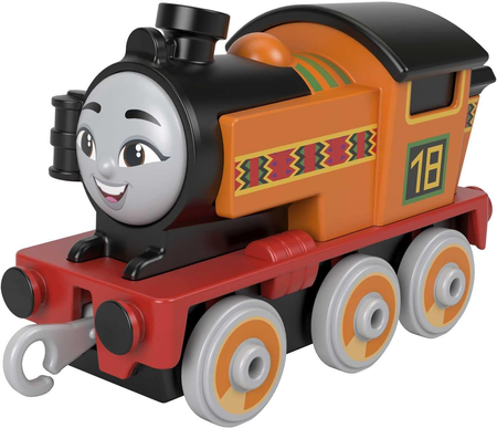 Tomek i Przyjaciele, Mała lokomotywa Nia, wykonana z metalu, plastikowe koła, Mattel, wiek dziecka 3+