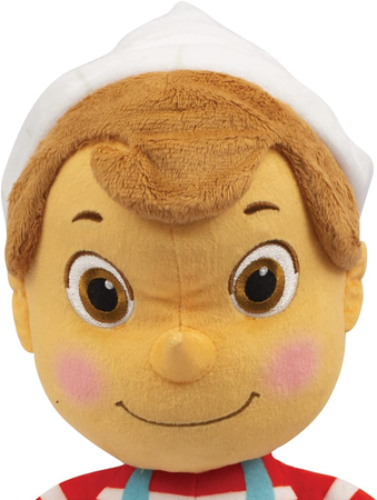 Pinokio i przyjaciele, Duża pluszowa maskotka Pinokio wygrywająca dźwięki piosenki z bajki, 36 cm, miły plusz, oryginalna zabawka, dla dzieci w wieku 2+