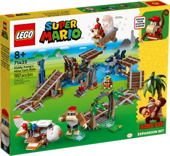 Klocki Lego Super Mario 71425 Przejażdżka wagonikiem Diddy Konga — zestaw rozszerzający, 1157 el. duży zestaw, oryginalne klocki, wiek dziecka 8+