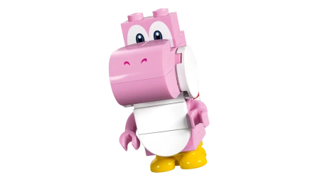 Klocki Lego Super Mario 71428 Niezwykły las Yoshiego — zestaw rozszerzający, 107 elementów, 2 figurki Różowy i żółty Yoshi, klocki oryginalne, dla sześciolatków