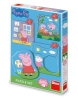 Dino Toys, Świnka Peppa, Puzzle baby dla najmłodszych dzieci Rodzina Peppy, 3-w-1, od 3 do 5 elementów, dla maluszków w wieku 2 lata+