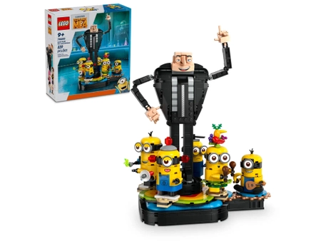 Klocki Lego Minionki 75582 Despicable Me 4 Gru i minionki z klocków, 839 el., duża figurka Gru i 5 figurek mjinionków, wiek dziecka 9+