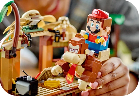 Klocki Lego Super Mario 71424 Domek na drzewie Donkey Konga — zestaw rozszerzający, 555 elementów, idealny prezent dla fanów gry, zabawka dla ośmiolatków i starszych dzieci