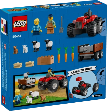 Klocki Lego City 60461 Czerwony traktor z przyczepą i owcą, 116 elementów