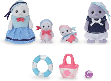 Sylvanian Family, 4 Figurki, Rodzina fok i akcesoria na basen