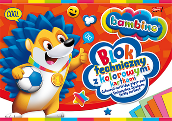 Blok techniczny kolorowy A4 Bambino, 10 kartek, St-Majewski