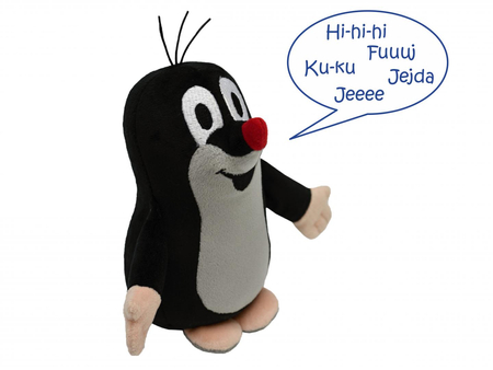 MU Brno, Krecik, mówiąca maskotka pluszowa, 16 cm, miły plusz, dźwięki znane z bajki, oryginalny pluszak na licencji, wymienne baterie, wiek dziecka 1+