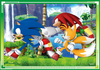 Sonic the Hedgehog, Puzzle 4-w-1, cztery układanki 12-16-20-24 el. Clementoni, obrazki 19 x 14 cm