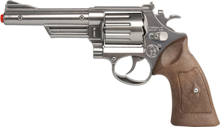 Gonher, Pistolet na kapiszony Rewolwer policyjny, 12 strzałów, 6067/0, metalowy, ciężki, solidny, dla chłopców w wieku 3+
