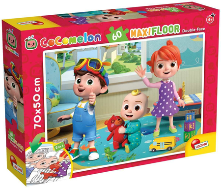 Cocomelon - MAXI Dwustronne puzzle podłogowe do malowania - 60 el.