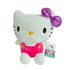 Hello Kitty, Maskotka pluszowa Kitty w różowym ubranku i z fioletową wstążką, 25 cm, wysokiej jakości plusz, bardzo mila w dotyku, oryginalna