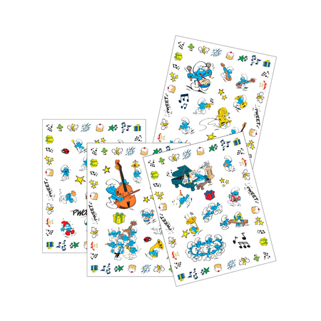 Smerfy - naklejki ze Smerfami - Muzyka - 180 sztuk