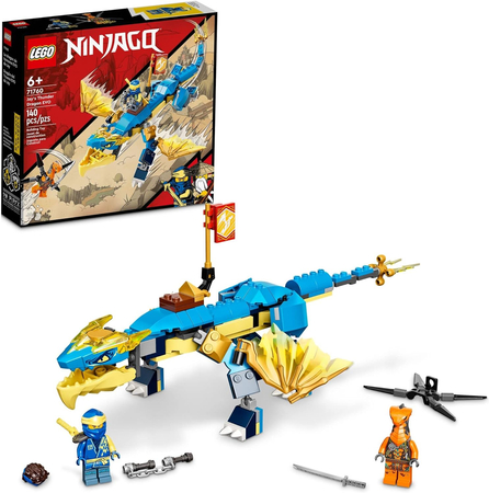 Klocki Lego Ninjago 71760 Smok gromu Jaya EVO, 140 el., w zestawie 2 figurki, klocki oryginalne, szybka wysyłka, wiek dziecka 6+