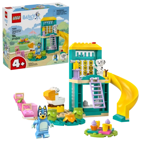 Klocki Lego Bluey 11201 Blue i Łatka na placu zabaw, 104 elementy, wiek dziecka 4+
