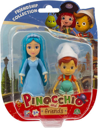 Pinokio i przyjaciele, figurki 2-pak, Pinokio i Wróżka Błękitka, zestaw 2 figurek, można ruszać kończynami, od renomowanego producenta, oryginalne licencyjne zabawki, dla dzieci w wieku 3+