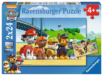 Ravensburger, Psi Patrol, Puzzle 2 x 24 el., obrazki o wymiarach 26 x 18 cm, wiek dziecka 3+