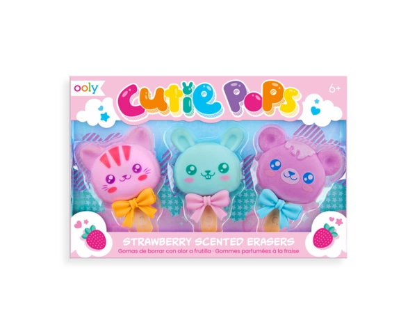 Gumki do ścierania w kształcie zwierzątek, 3 sztuki, Ooly