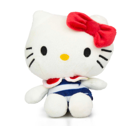 Hello Kitty - pluszowa maskotka - 12 cm - granatowo-białe paseczki