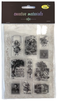 Alicja w Krainie Czarów, stemple z motywami z książki, 10 stempli. zestaw kreatywny, Galeria Hobby, wiek 4+