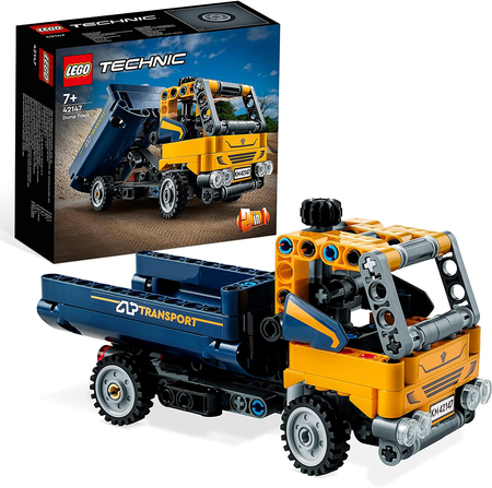 Klocki LEGO Technic 42147, Samochód 2-w-1, Wywrotka - Koparka, 177 elementów, wywrotka zmienia się w koparkę, wysoka jakość, dla dzieci w wieku 7+, idealne na prezent