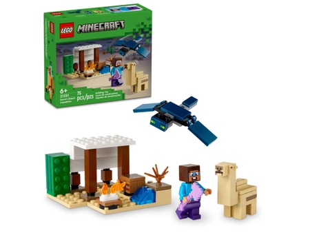 Klocki Lego Minecraft 21251, Pustynna wyprawa Steve’a, 3 figurki Steve, fantom i wielbłąd, 75 elementów, wysoka jakość, oryginalne klocki, wiek dziecka 6+, dostępne od ręki, szybka wysyłka