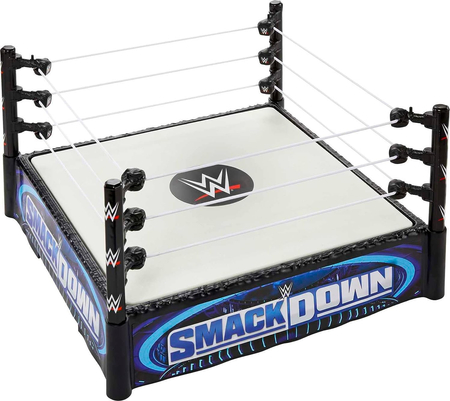WWE Wrestling, Superstar Ring, sprężysta mata 29 x 29 cm, do zabawy z figurkami zapaśników WWE, dla dzieci w wieku 6+